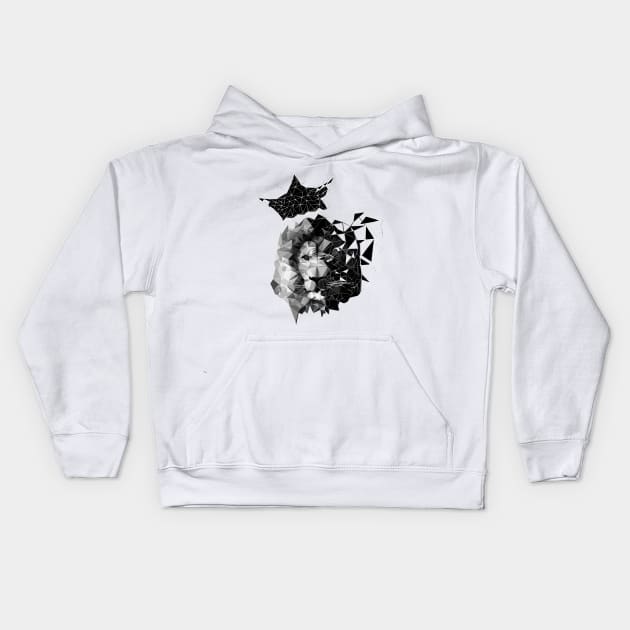 Geometric Lion Kids Hoodie by benimars